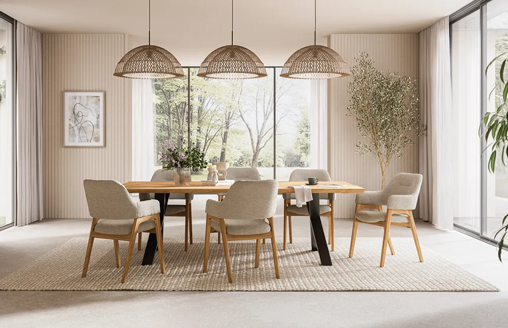 Kleines Esszimmer in grün